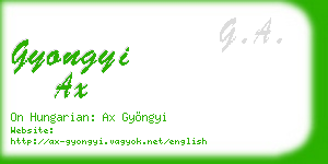 gyongyi ax business card